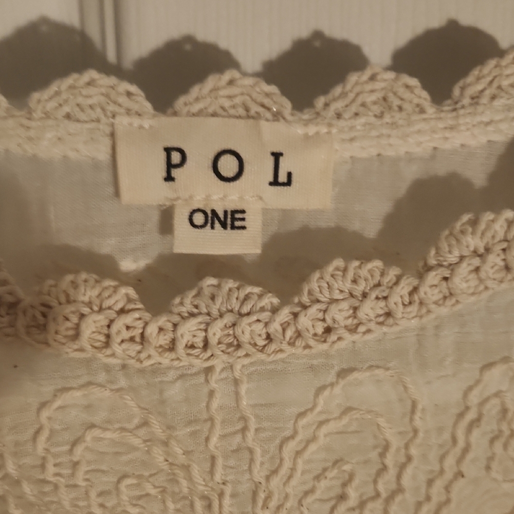 NWOT POL Cream Lace Crochet Top - Picture 5 of 5
